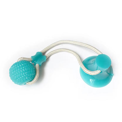 Interactive Suction Cup TPR Ball Dog Toys with Elastic Ropes for Dental Chewing and Cleaning