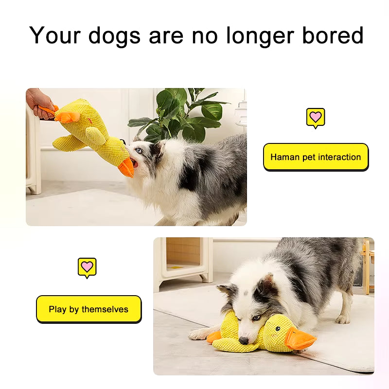 Duck-Shaped Interactive Dog Toy - Durable Quacking Pet Toy for Small to Large Dogs and Cats, Ideal for Chewing and Playtime