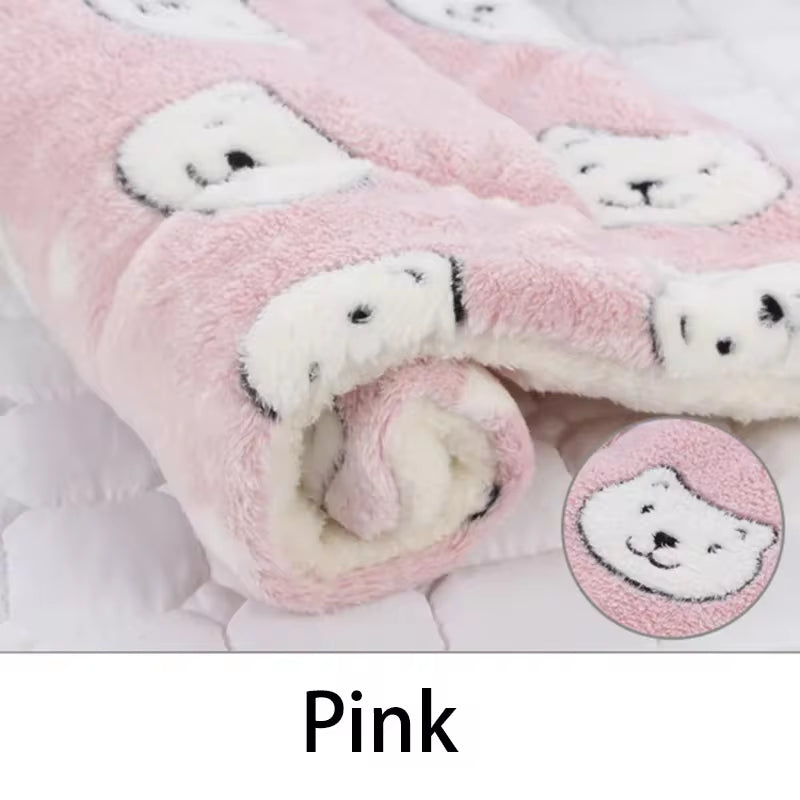 Flannel Pet Sleeping Mat - Cozy Dog Bed and Cat Litter Cushion for All Sizes, Ideal for Winter Use