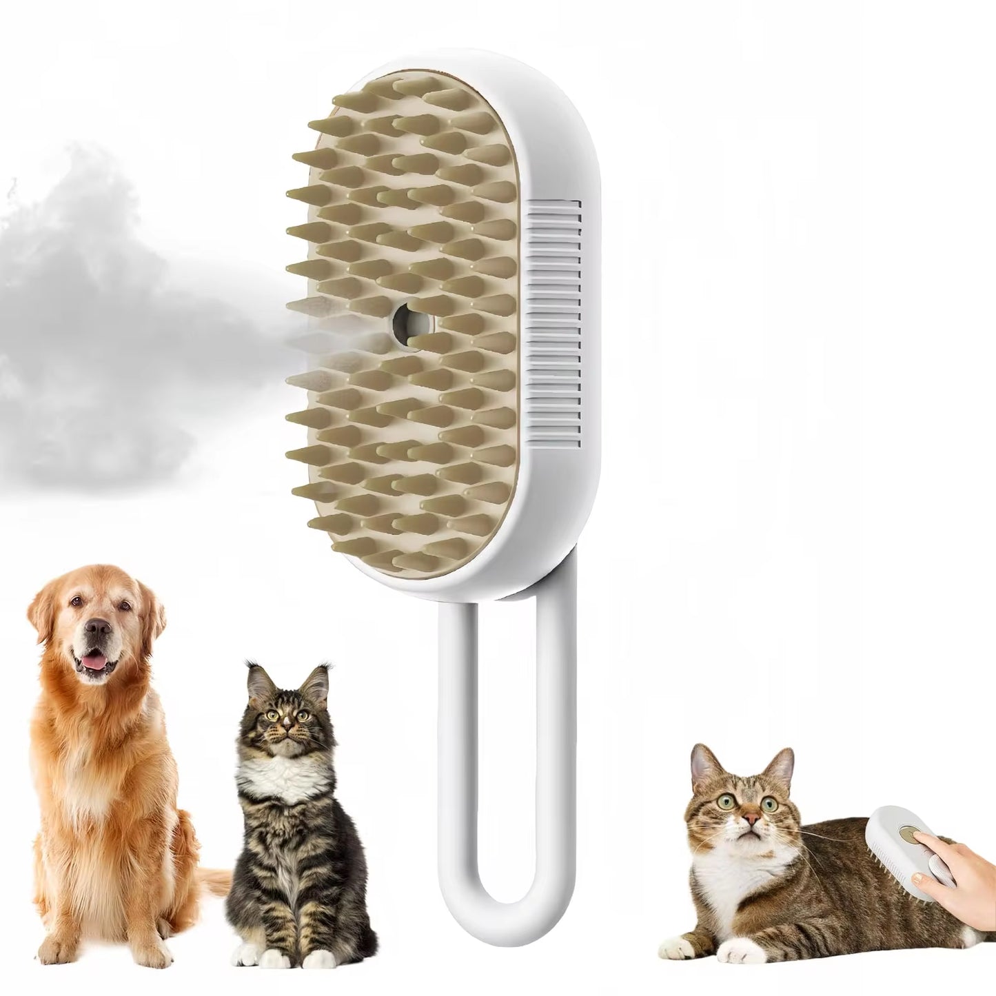 3-in-1 Electric Pet Grooming Brush with Steam Spray for Cats and Dogs - Hair Removal and Massage Comb