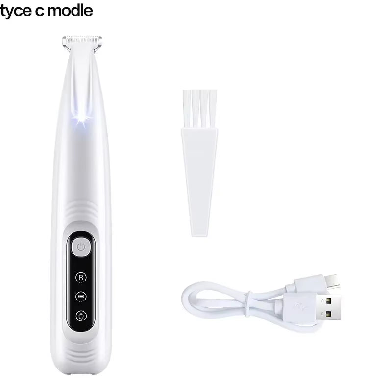 Professional Waterproof Dog Paw Trimmer with LED Light and 18mm Wide Blade for Pet Grooming