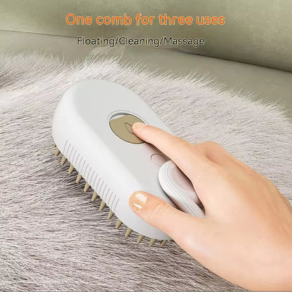Electric Pet Grooming Comb with Spray Function for Cats and Dogs - One-Button Hair Removal and Massage Brush