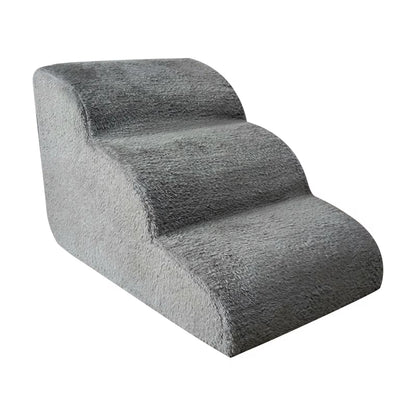 Non-Slip Pet Ramp Stairs for Dogs - 3-Tier Removable and Washable Dog Steps for Bed Training