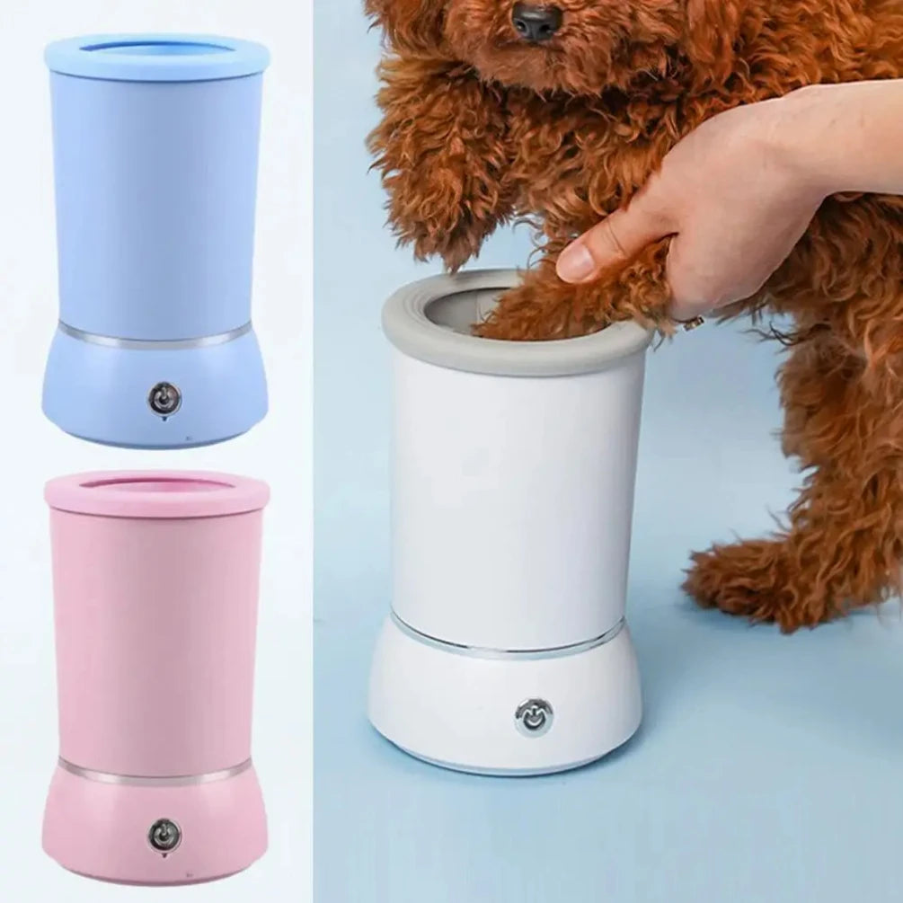 Automatic Portable Dog Paw Washer and Electric Massager for Small to Medium Pets - USB Rechargeable Device