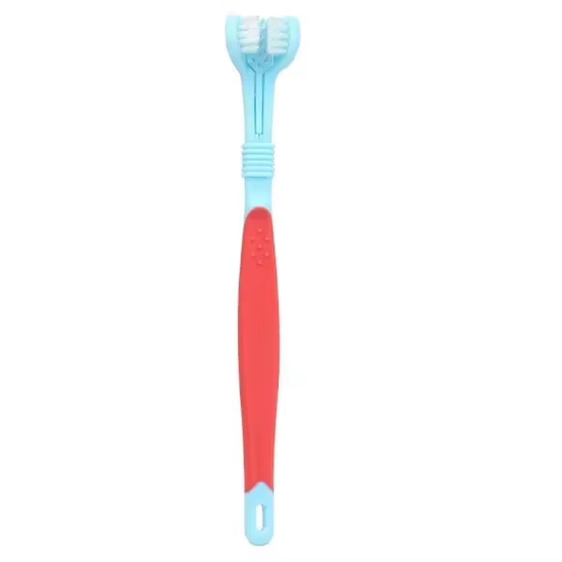 3-Sided Plastic Pet Toothbrush for Dogs and Cats - Tartar Removal and Oral Care