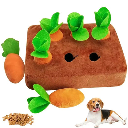 Interactive Plush Carrot Dog Toy for Small to Medium Pets - Bite-Resistant Chew Training Aid