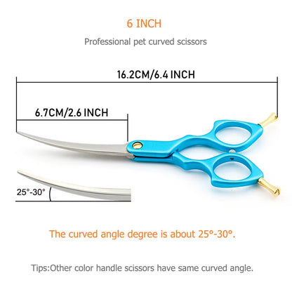 Curved Dog Grooming Scissors - 6 Inch JP440C  Shears for Dogs and Cats