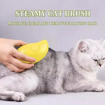 3-in-1 Electric Steam Brush for Pet Grooming and Shedding with Massaging Sprayer for Cats and Dogs