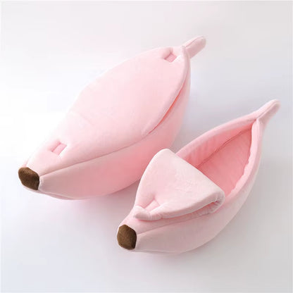 Cozy Banana Cat Bed and Cushion Kennel for Small Dogs and Kittens - Portable Pet Supplies