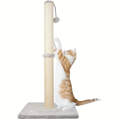Cat Scratching Post with Sisal Rope and Plush Covering - Vertical Design for Stability and Durability