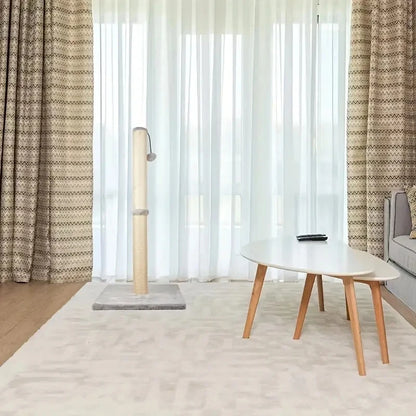 Cat Scratching Post with Sisal Rope and Plush Covering - Vertical Design for Stability and Durability