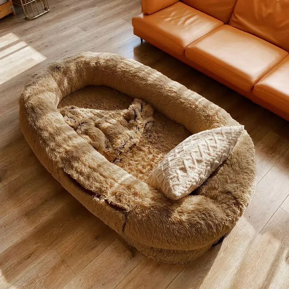 Luxury Plush Sponge Bed for Humans and Pets - Perfect for Winter Comfort and Relaxation