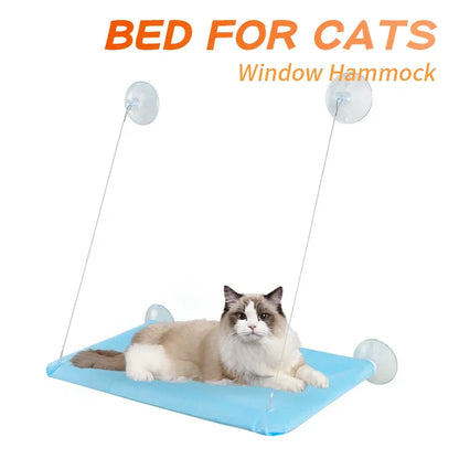 Cat Hammock Bed with Mat - Hanging Window Shelf Seat for Cats, Comfortable Pet Nest and Accessories