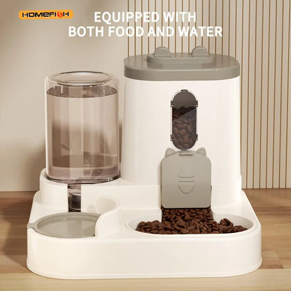 2-in-1 Automatic Cat Food and Water Dispenser with Integrated Feeding System