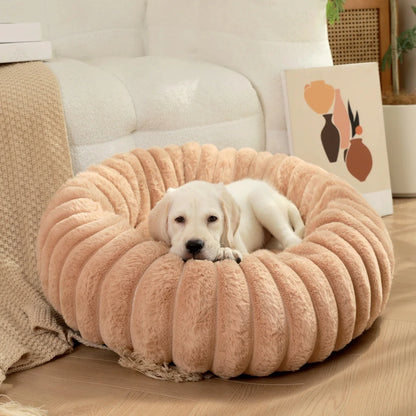 Large Round Pet Bed for Dogs and Cats, All-Season Washable Sofa Bed with Winter Warmth