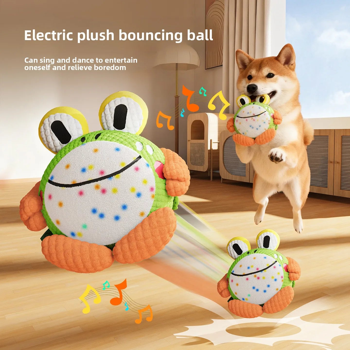 Electric Bouncing Dog Ball - Interactive Toy for Puppies, Dental Relief, and Sound Features