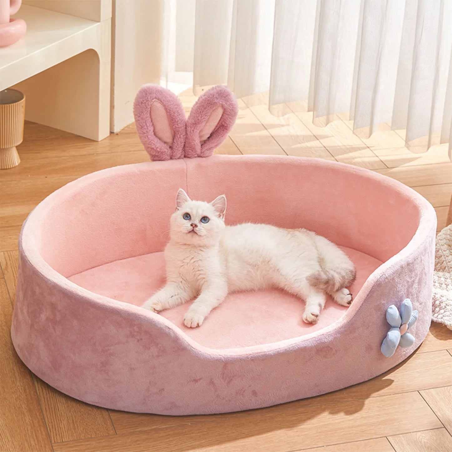 Detachable and Washable Pet Bed - Soft, Comfortable Sleeping Solution for Dogs and Cats, Suitable for All Seasons
