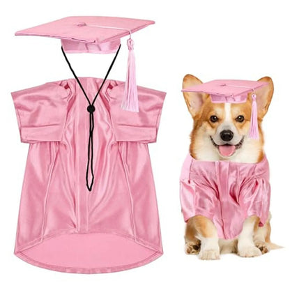 Pet Graduation Costume Set with Adjustable Hat and Tassel for Cats and Dogs