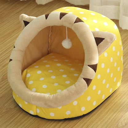 Luxury Cozy Cat Bed for Pets - Soft Washable Lounger and Tent for Kittens and Small Dogs