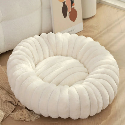 Large Round Pet Bed for Dogs and Cats, All-Season Washable Sofa Bed with Winter Warmth