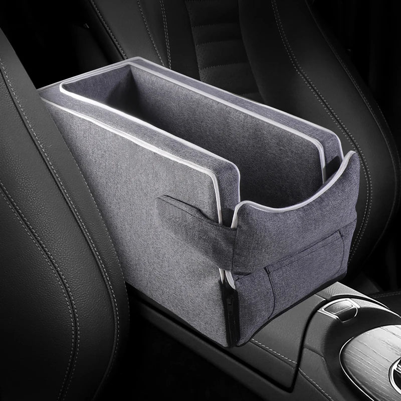 Car Center Console Pet Bed Mat - Essential Fiber Safety Seat for Cats and Small Dogs - Non-Slip Car Carrier