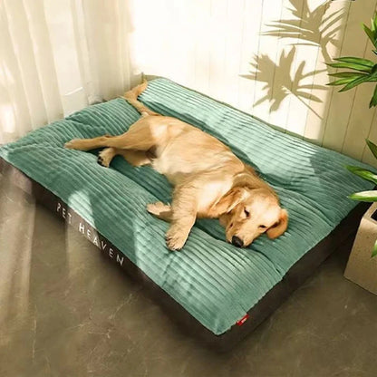 Corduroy Winter Pet Dog Bed - Soft, Washable Sleeping Mat for Small, Medium, and Large Dogs - Detachable Design
