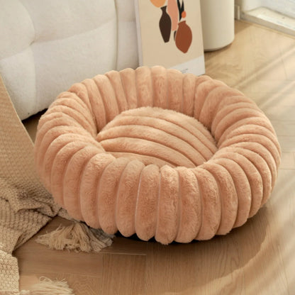 Large Round Pet Bed for Dogs and Cats, All-Season Washable Sofa Bed with Winter Warmth