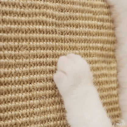 Sisal Cat Scratching Mat and Board - Non-Shedding Wall Sticker, Cat Toy, and Sofa Protector