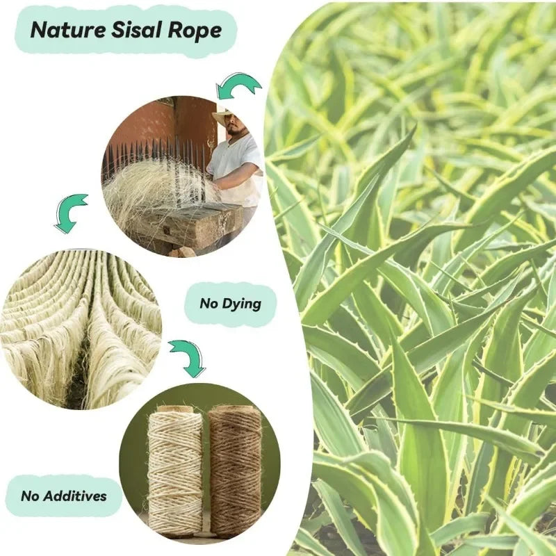 Sisal Cat Scratching Post - DIY Cat Scratcher with Rope for Furniture Protection