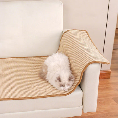 Sisal Cat Scratching Mat and Board - Non-Shedding Wall Sticker, Cat Toy, and Sofa Protector