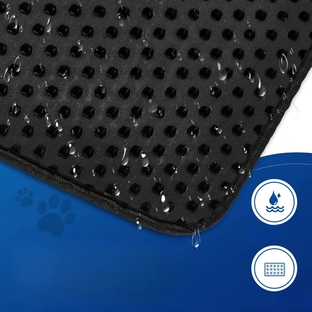 70x120cm Waterproof Double Layer Cat Litter Mat - Effective Litter Trapping and Cleaning Pad for Cats