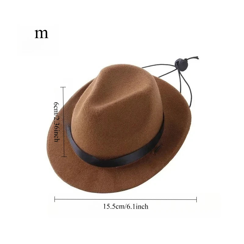Western Cowboy Hat for Pets - Stylish Halloween Outdoor Cap for Dogs and Cats, Retro Photo Prop and Decorative Accessory