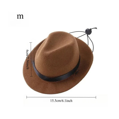 Western Cowboy Hat for Pets - Stylish Halloween Outdoor Cap for Dogs and Cats, Retro Photo Prop and Decorative Accessory