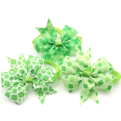 3-Piece St. Patrick's Day Pet Accessories Set - Cat and Dog Collars with Clover Ties