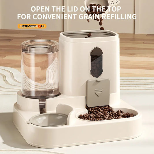 2-in-1 Automatic Cat Food and Water Dispenser with Integrated Feeding System