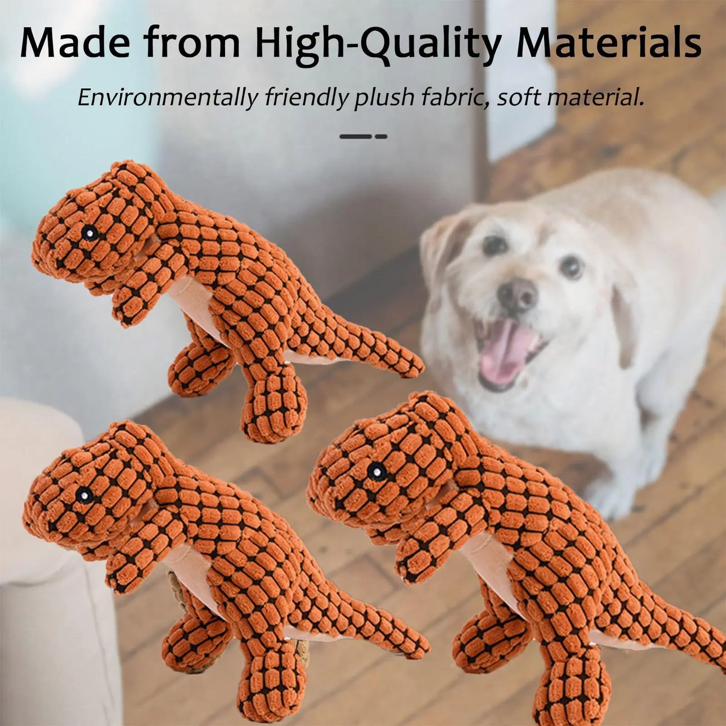 Durable Plush Dinosaur Dog Chew Toys for Small, Medium, and Large Dogs