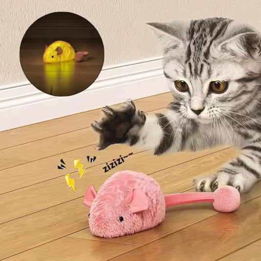 Interactive Plush Mouse Toys for Cats - Self-Playing Indoor Chew Toys for Kittens