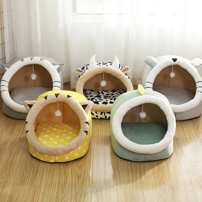 Luxury Cozy Cat Bed for Pets - Soft Washable Lounger and Tent for Kittens and Small Dogs
