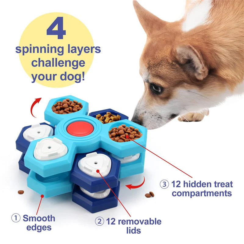 Interactive Dog Puzzle Toys for Training and Feeding - Slow Feed Tray for Pet Enrichment