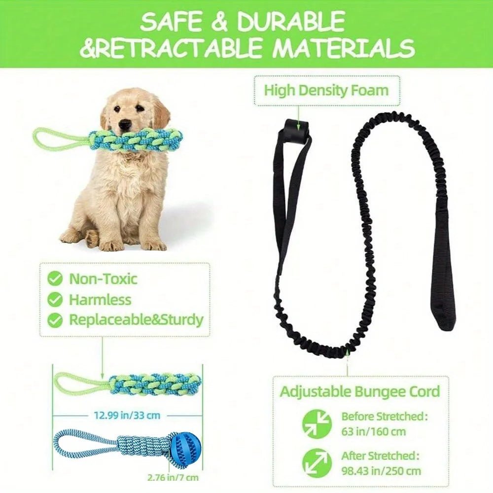 Interactive Cotton Rope and Ball Dog Toys Set - 3 Pieces for Dental Care and Play for Large and Small Dogs