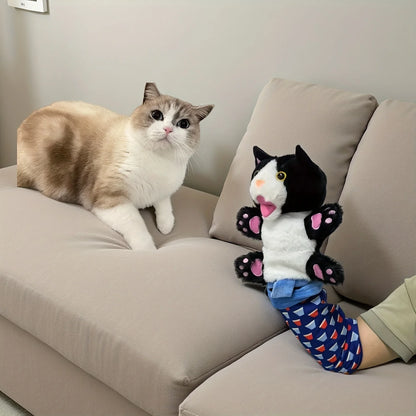 Poseable Plush Cat Wrestling Puppet Toy - Durable and Safe Indoor Play for Cats and Dogs