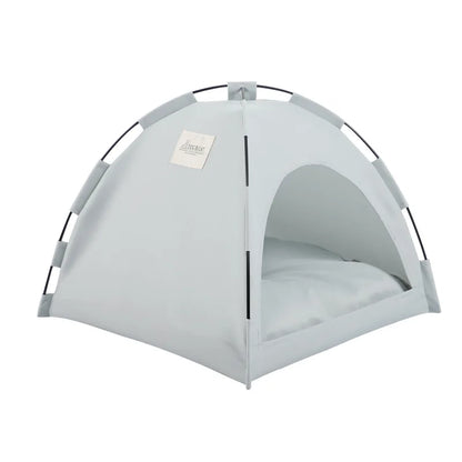 Removable Canvas Pet Tent Bed - Semi-Enclosed Cat House and Dog Cave for Stylish Room Decor