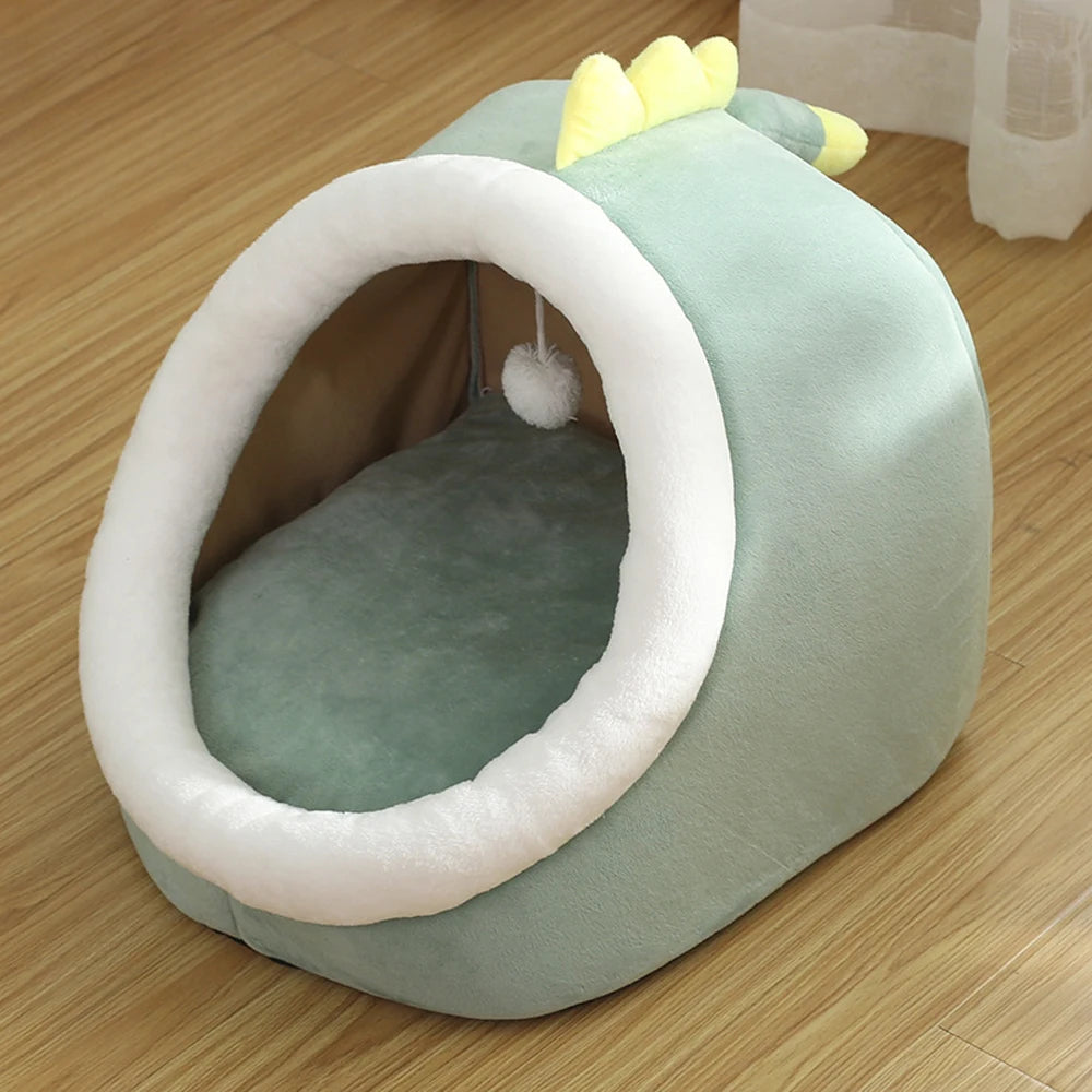 Luxury Cozy Cat Bed for Pets - Soft Washable Lounger and Tent for Kittens and Small Dogs
