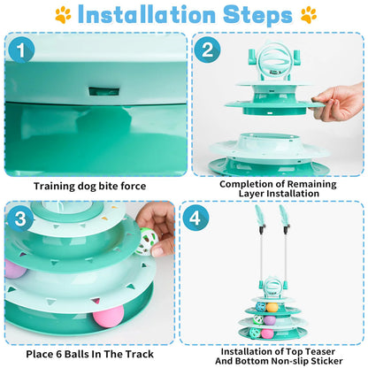 Indoor Cat Interactive Puzzle Toy with Ball Turntable and Sound Features