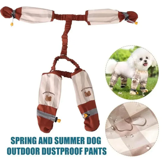 Adjustable Waterproof Dog Leggings for Full Leg Protection - Dust-Proof Strolling Jumpsuit and Shoes