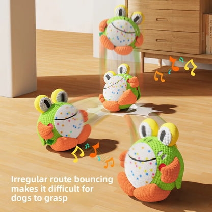 Electric Bouncing Dog Ball - Interactive Toy for Puppies, Dental Relief, and Sound Features