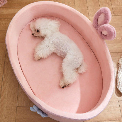 Detachable and Washable Pet Bed - Soft, Comfortable Sleeping Solution for Dogs and Cats, Suitable for All Seasons