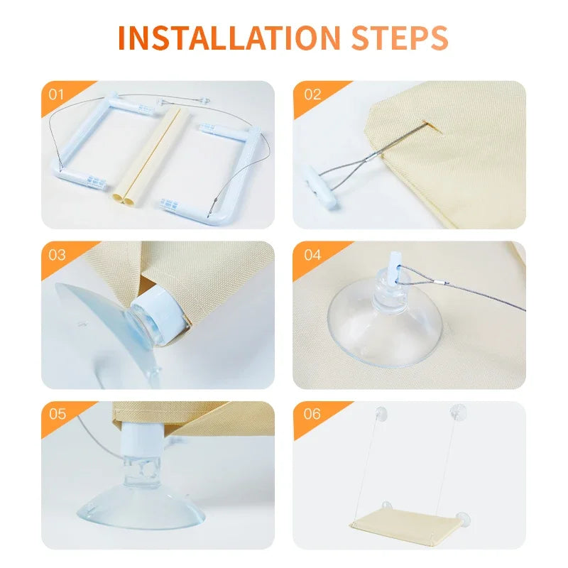 Cat Hammock Bed with Mat - Hanging Window Shelf Seat for Cats, Comfortable Pet Nest and Accessories