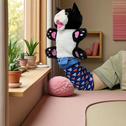 Interactive Cat Wrestling Puppet Toy - Durable Plush Hand Puppet with Sturdy Filling for Safe Play, Featuring Soft and Charming Design