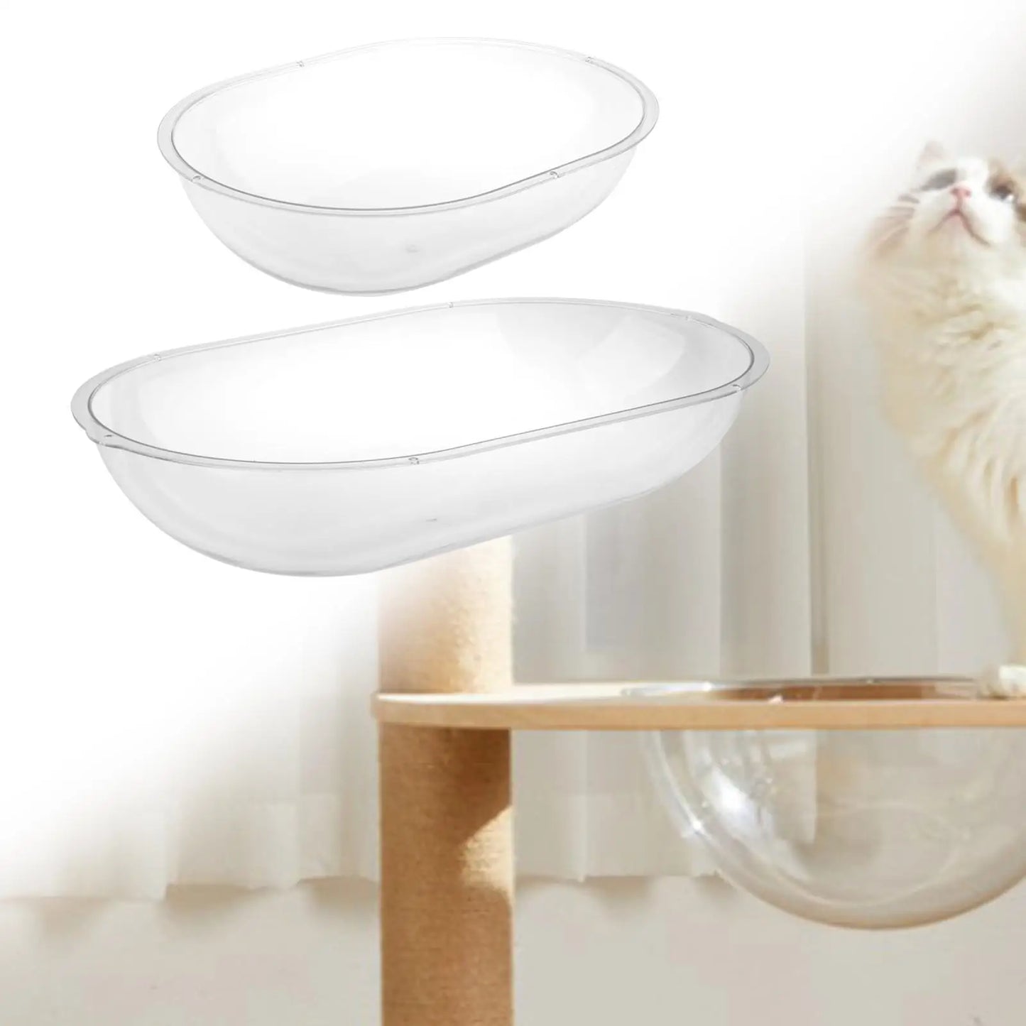 Wall-Mounted Transparent Cat Bed and House - Non-Slip Space Capsule Design for Cats and Small Dogs
